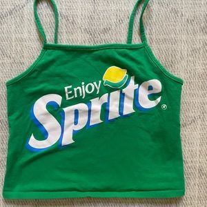 Sprite Crop Top Green Size Small